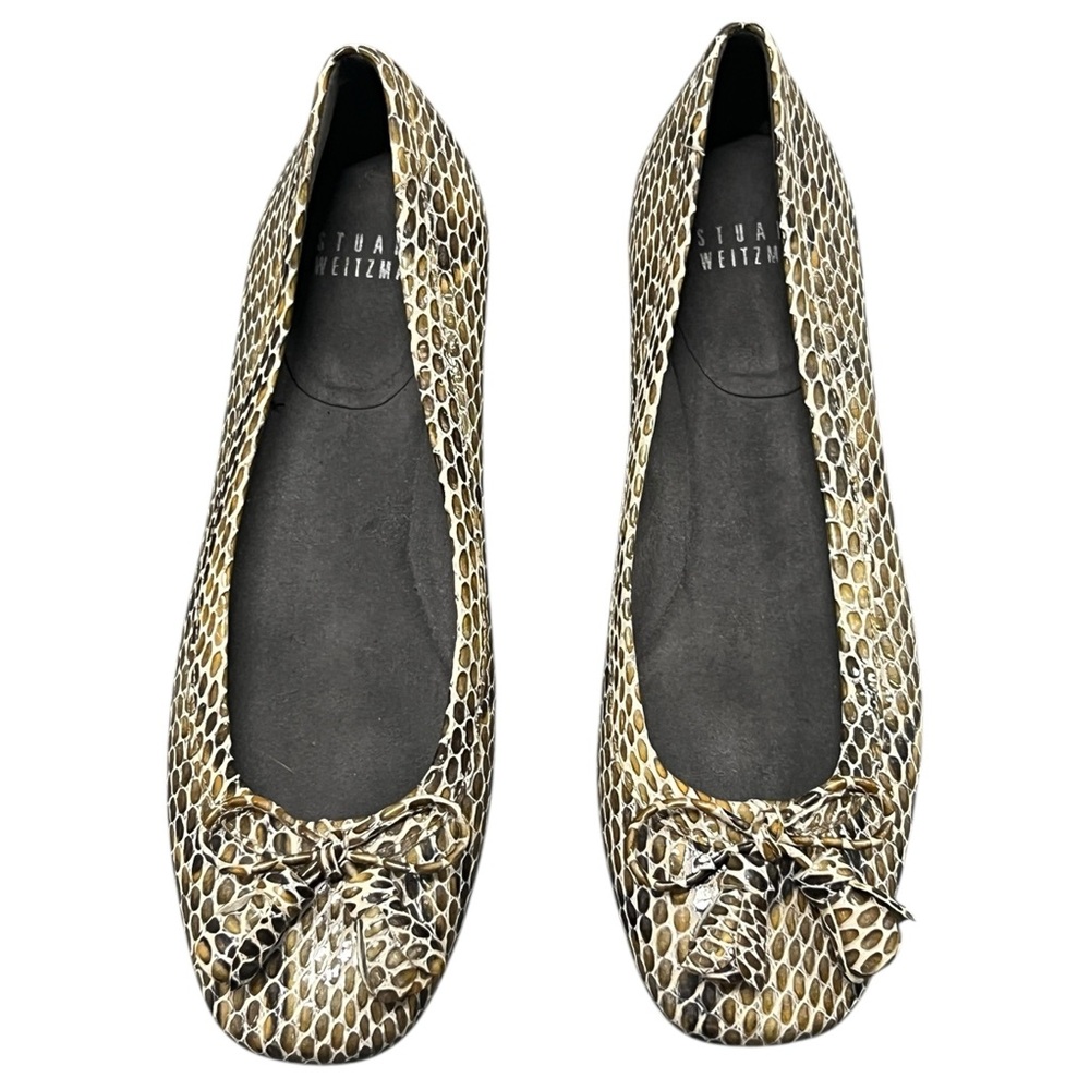 Stuart Weitzman snake print ballet flats
